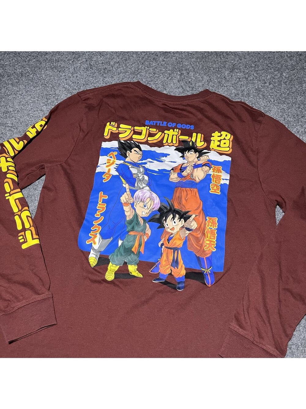 Dragon Ball Super T Shirt Mens Small Long Sleeve Anime Crewneck Cotton Graphic